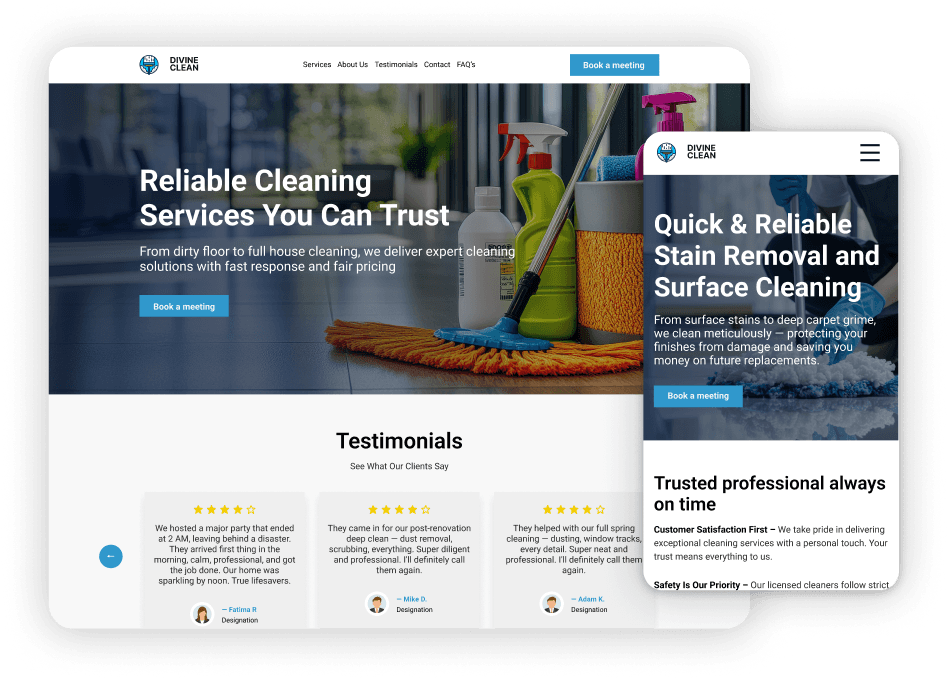 Instant website ready to go